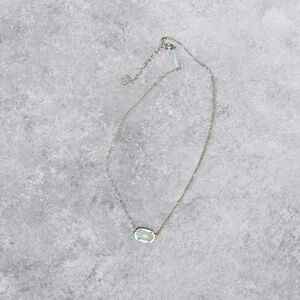 Kendra Scott Silver Necklace with Iridescent Pendant